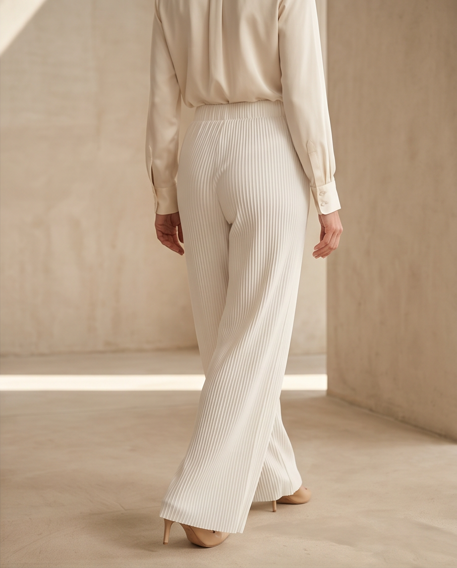 Women's Chic Mustard Wide-Leg Baggy Trousers