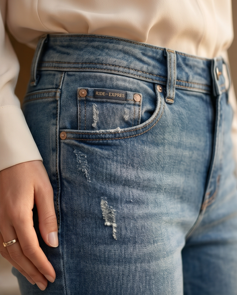 Classic Mid-Rise Distressed Slim Jeans