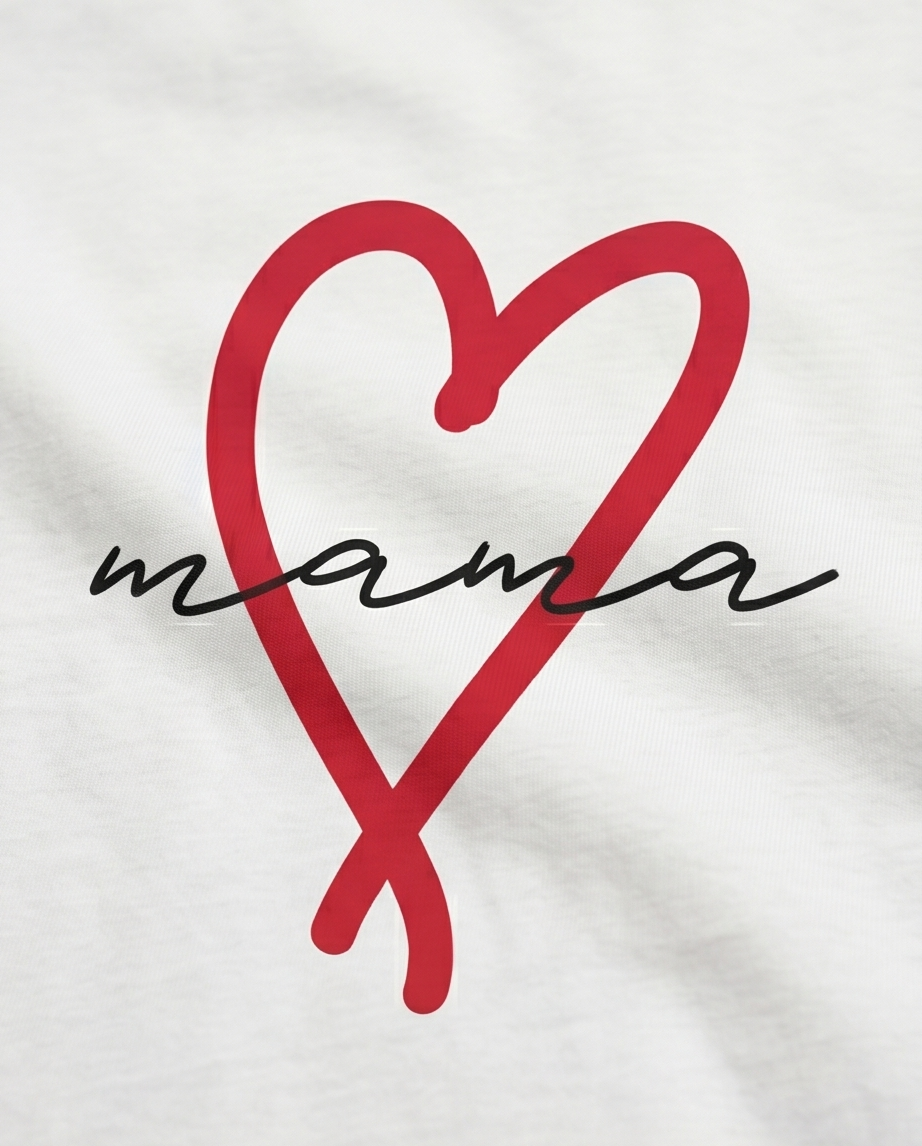 Women's Heart-Print Graphic Oversized Tee