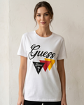 Women's Casual White 'Guess' Graphic T-Shirt