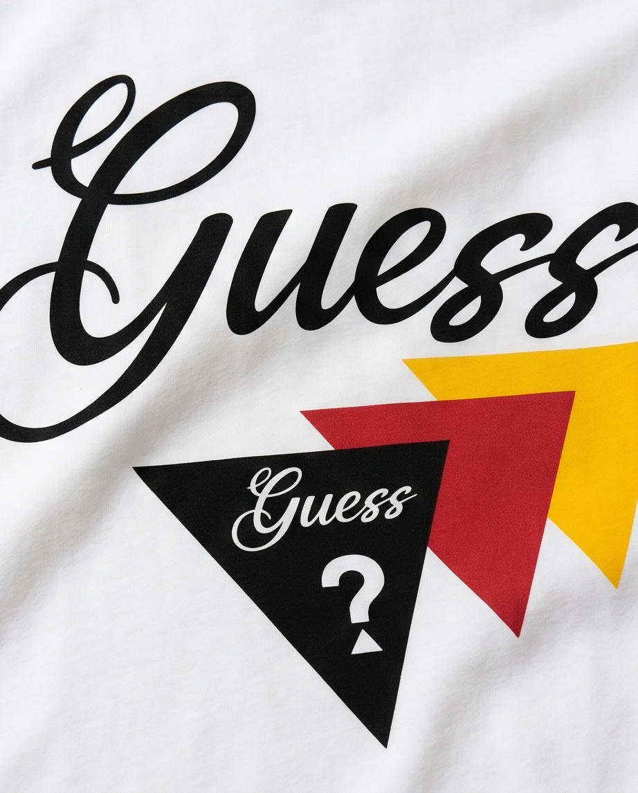 Women's Casual White 'Guess' Graphic T-Shirt