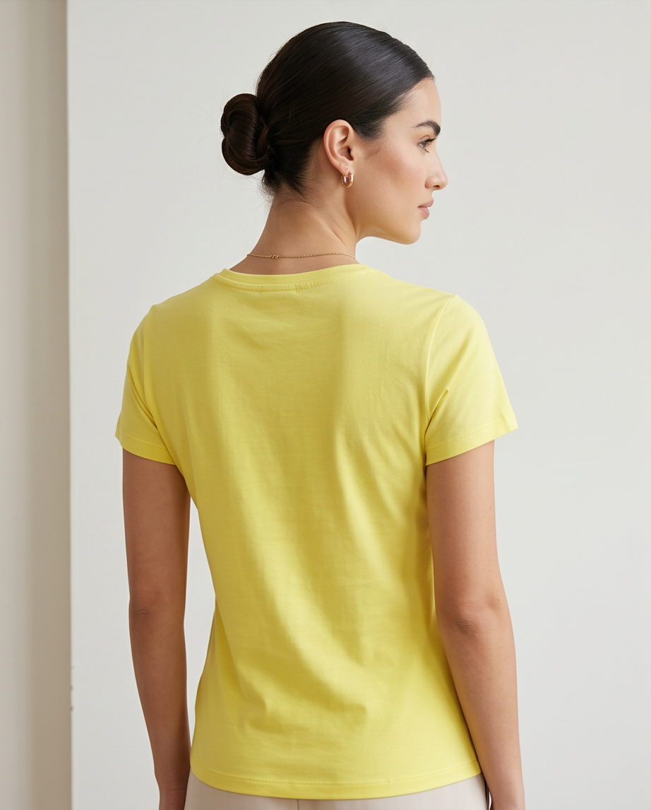 Women's Yellow Graphic Printed T-shirt