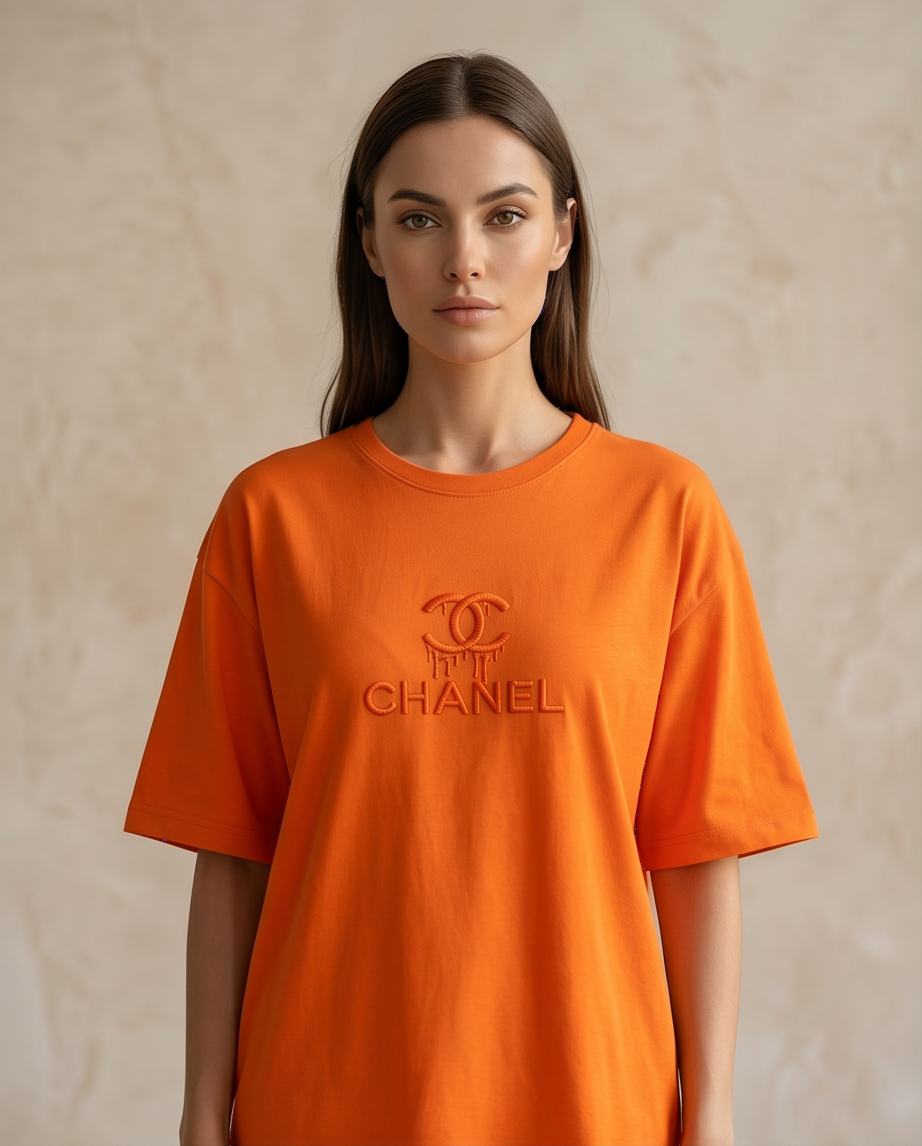 Women's Orange Oversized Comfortable T-shirt