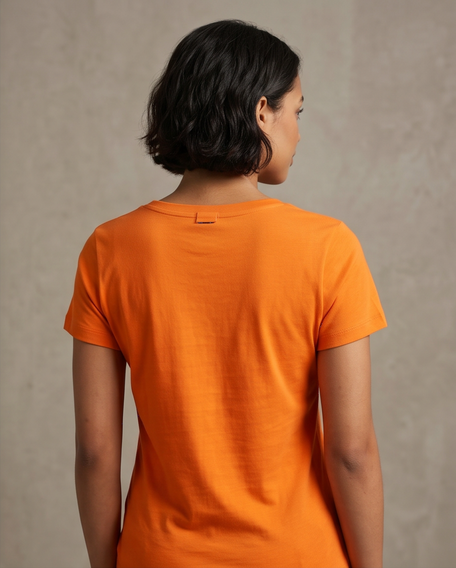 Women's White NIKE  T-shirt with Orange Logo