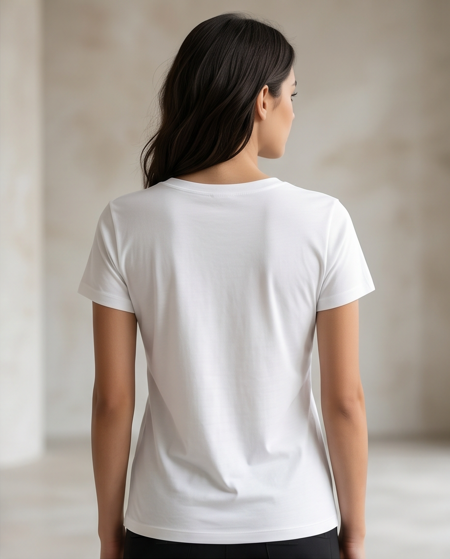 Women's White NIKE  T-shirt with Orange Logo