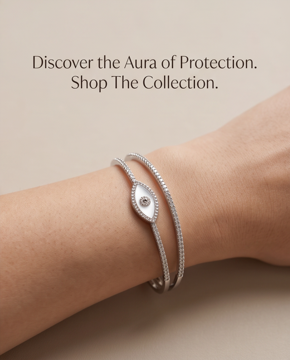 Evil Eye Crystal Bangle %100 zircon