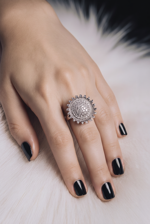 Sunflower Ring 100% Zircon