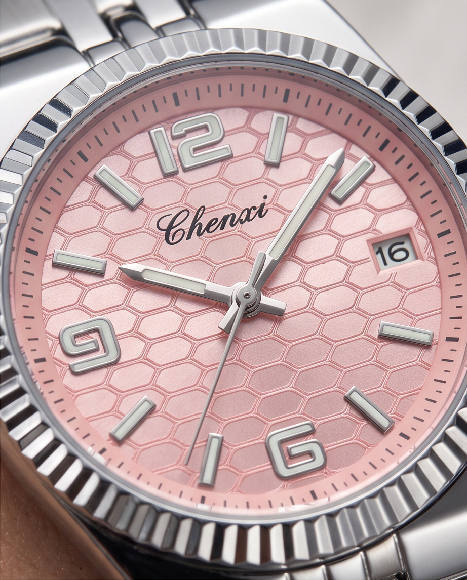 Chenxi Women's Luxury Pink Dial Stainless Steel Watch