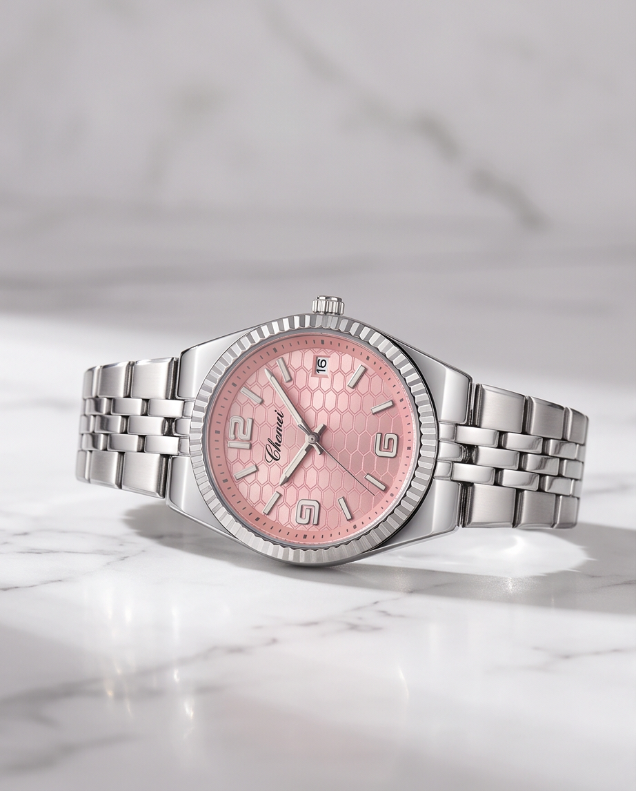 Chenxi Women's Luxury Pink Dial Stainless Steel Watch
