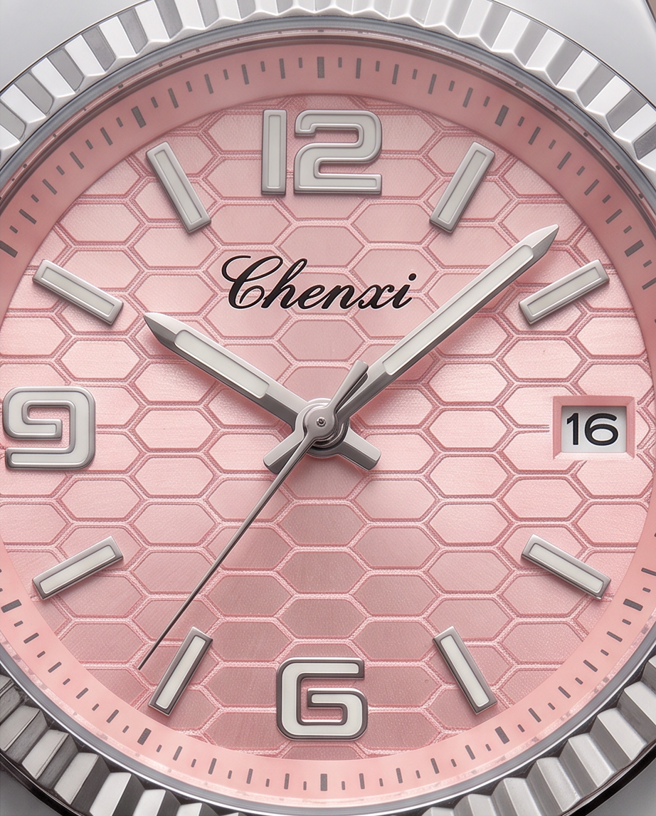 Chenxi Women's Luxury Pink Dial Stainless Steel Watch