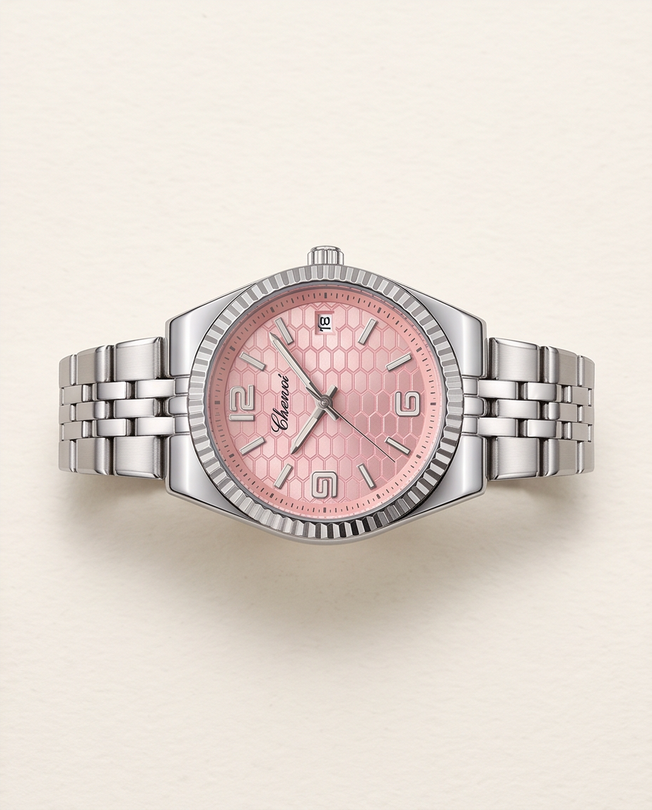 Chenxi Women's Luxury Pink Dial Stainless Steel Watch