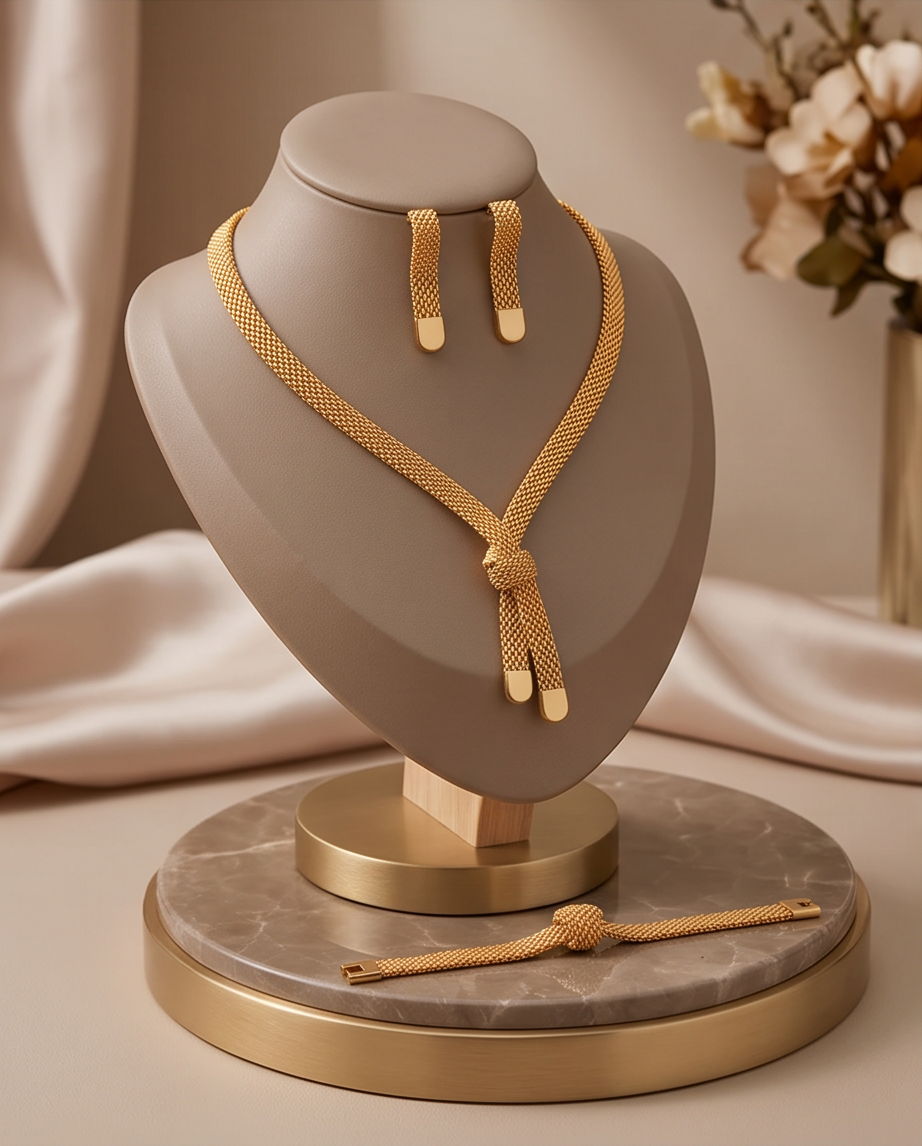 سێتی کریستالی ٣ پارچەی گۆلدی