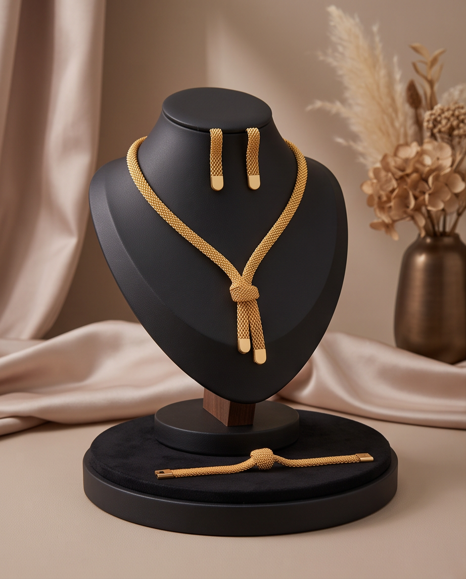 سێتی کریستالی ٣ پارچەی گۆلدی
