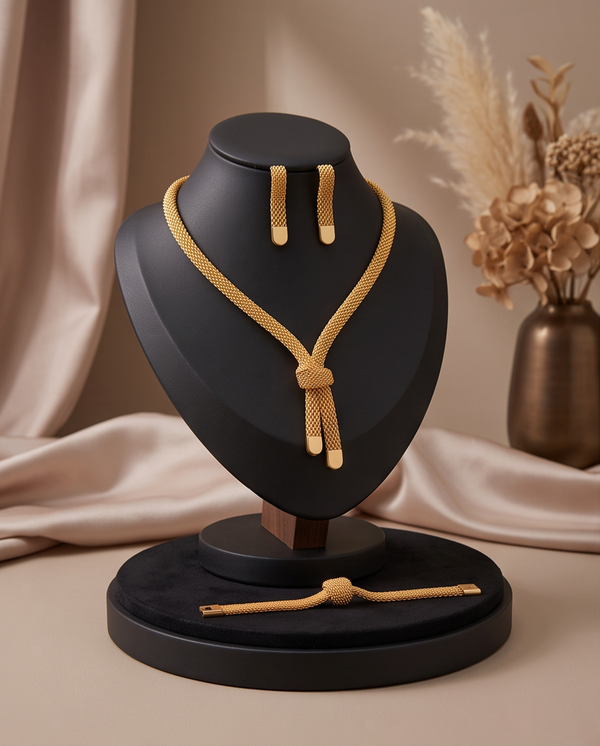 طقم کریستال ٣ قطع ذهبي