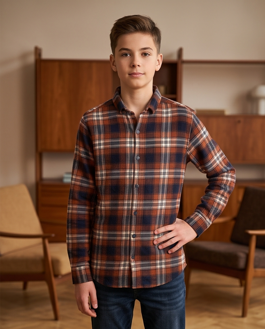 Winter Fur-Lined Checkered Shirt