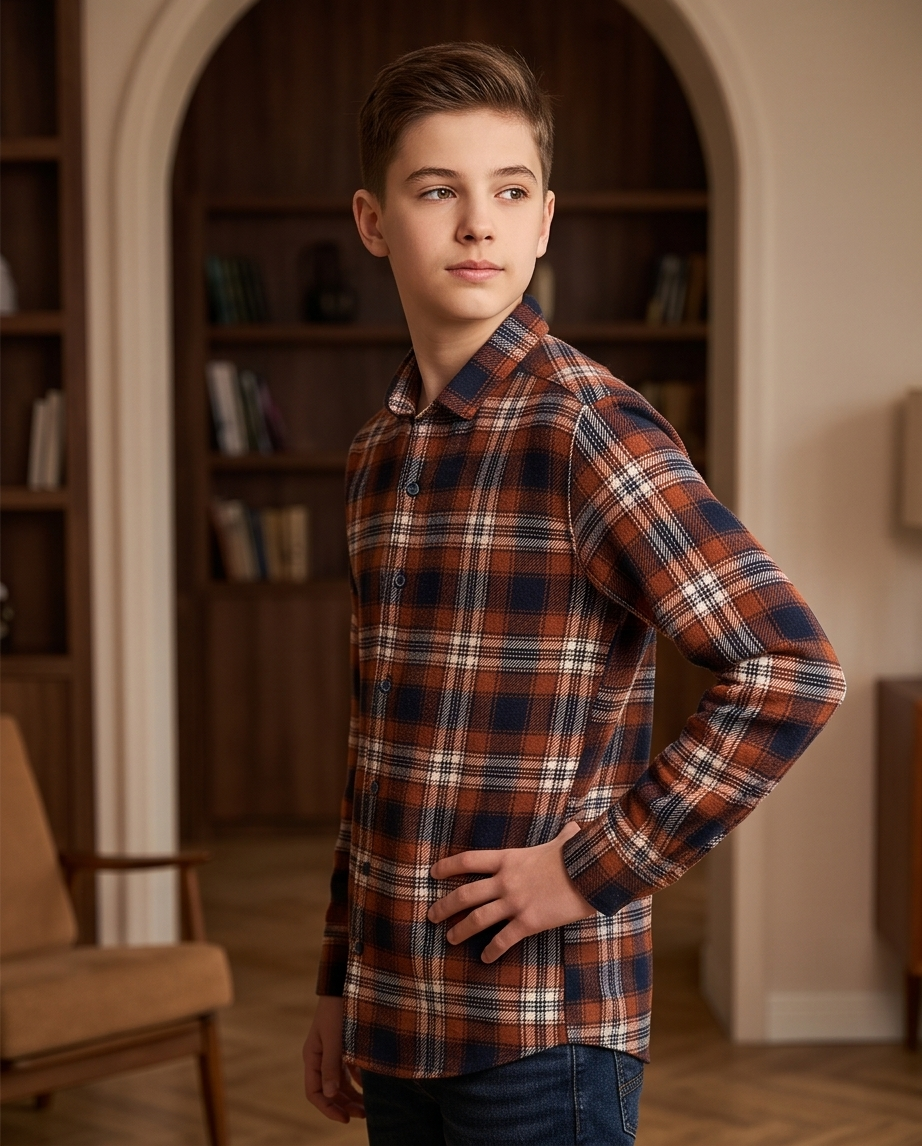 Winter Fur-Lined Checkered Shirt